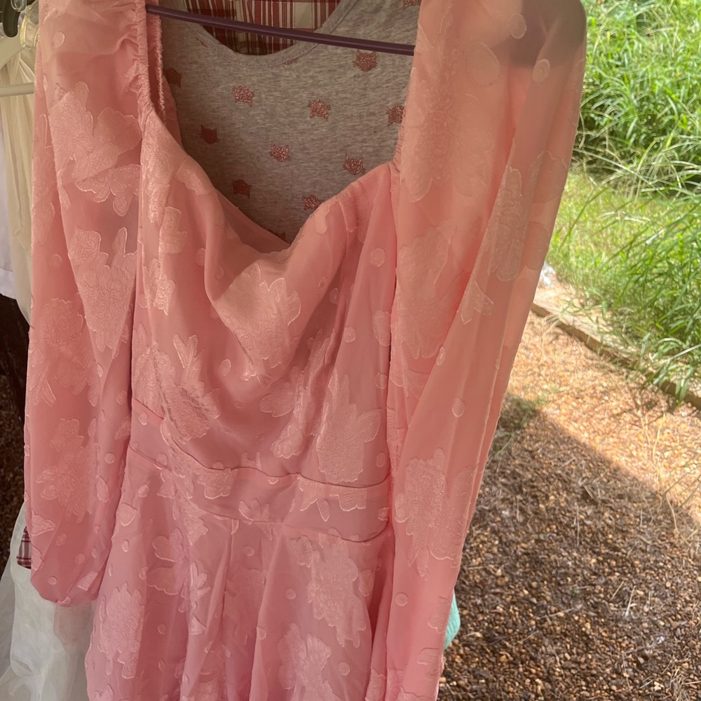 Francesca's Collections Pink Floral Dress